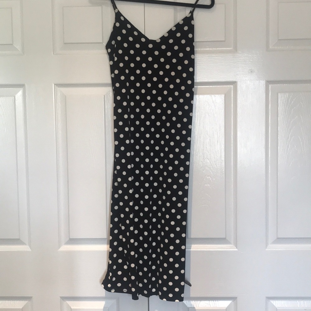 ZARA POLKA DOT MIDI SLIP DRESS